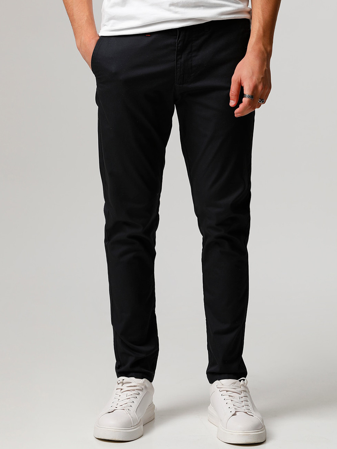 THE BEAR HOUSE Men Tapered Fit Mid-Rise Pure Cotton Chinos