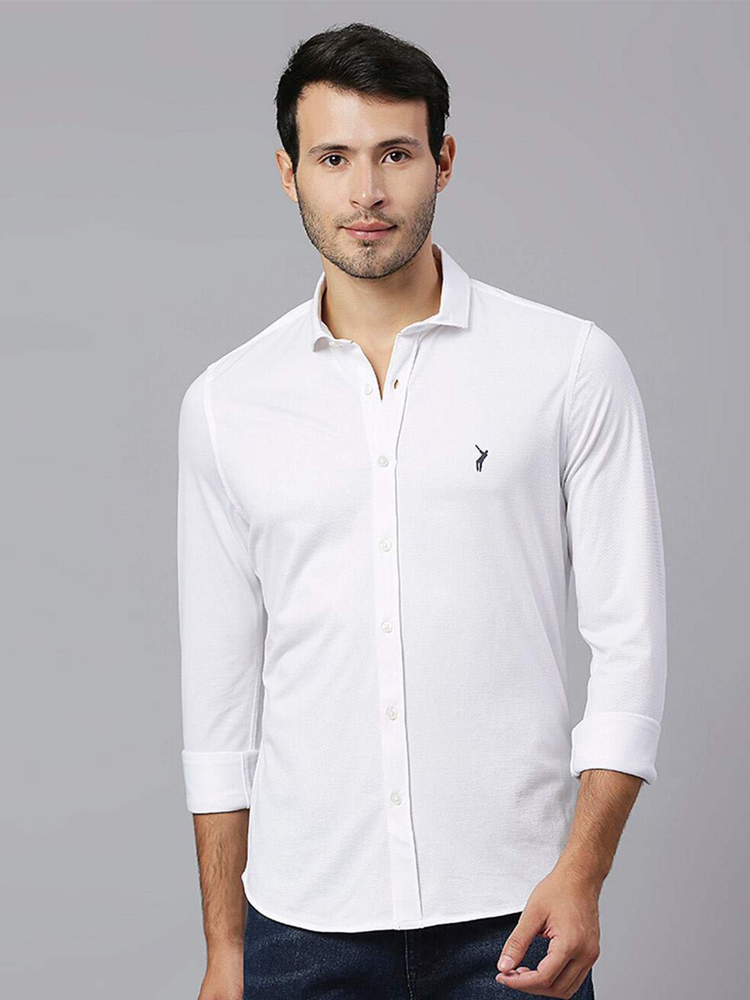 Thomas Scott Men Classic Slim Fit Cricket Club Casual Cotton Shirt