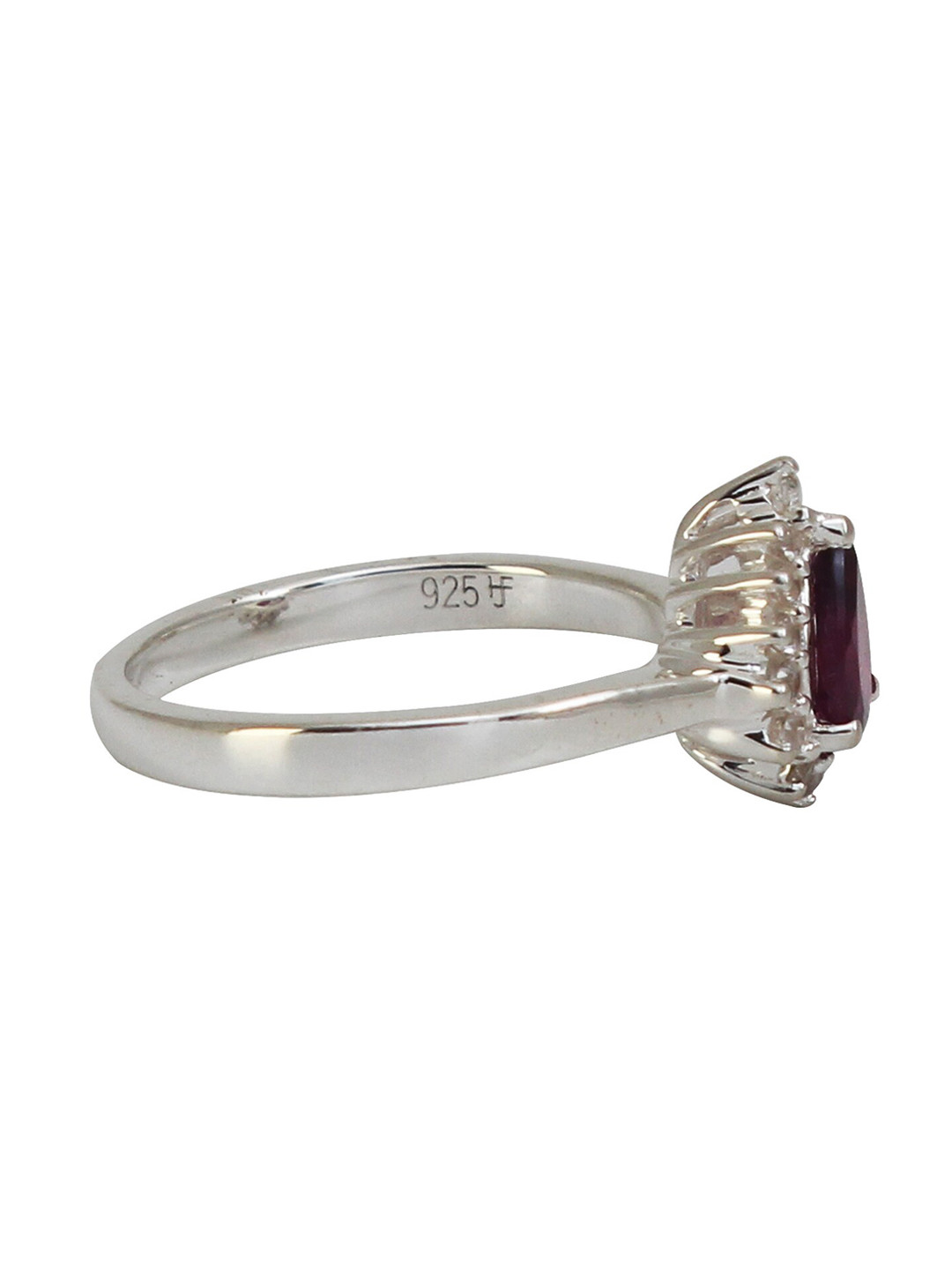 HIFLYER JEWELS Sterling Silver Garnet-Studded Finger Ring