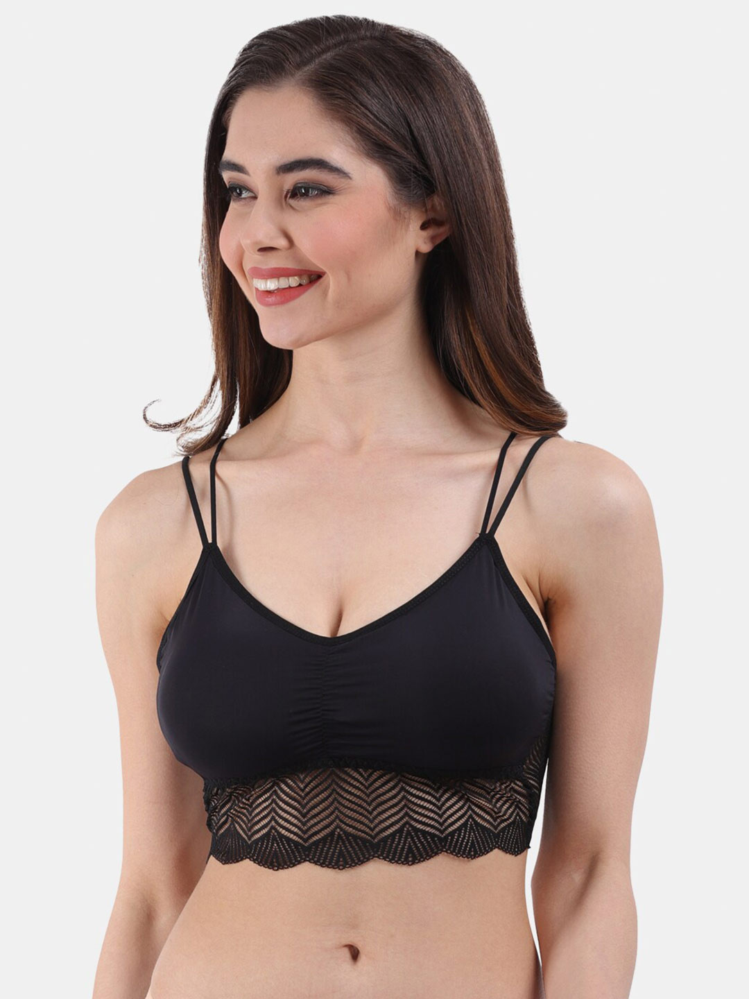 Amour Secret Lightly Padded Lace Seamless Bralette Bra