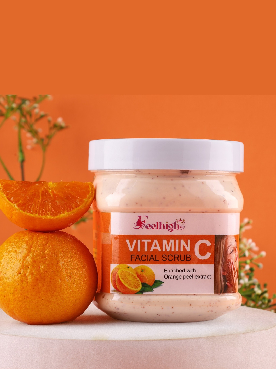 FEELHIGH Orange Peel Extract Vitamin C Face & Body Scrub - 500 ml