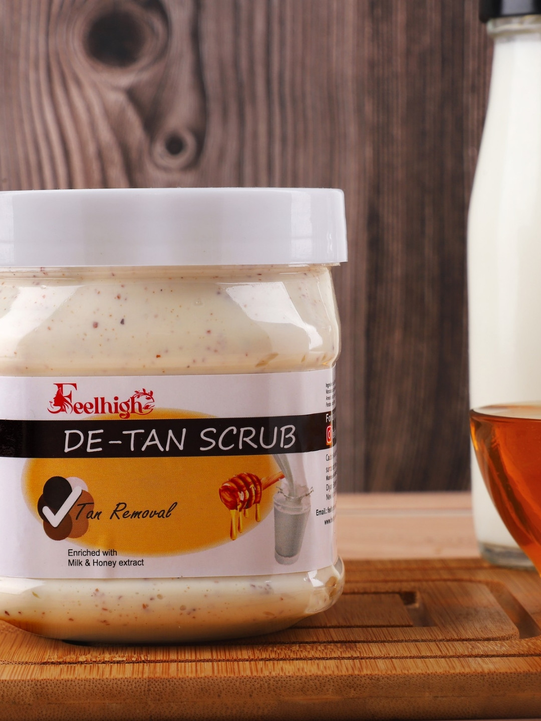 FEELHIGH De Tan Face Scrub with Milk & Honey Extract - 500 ml