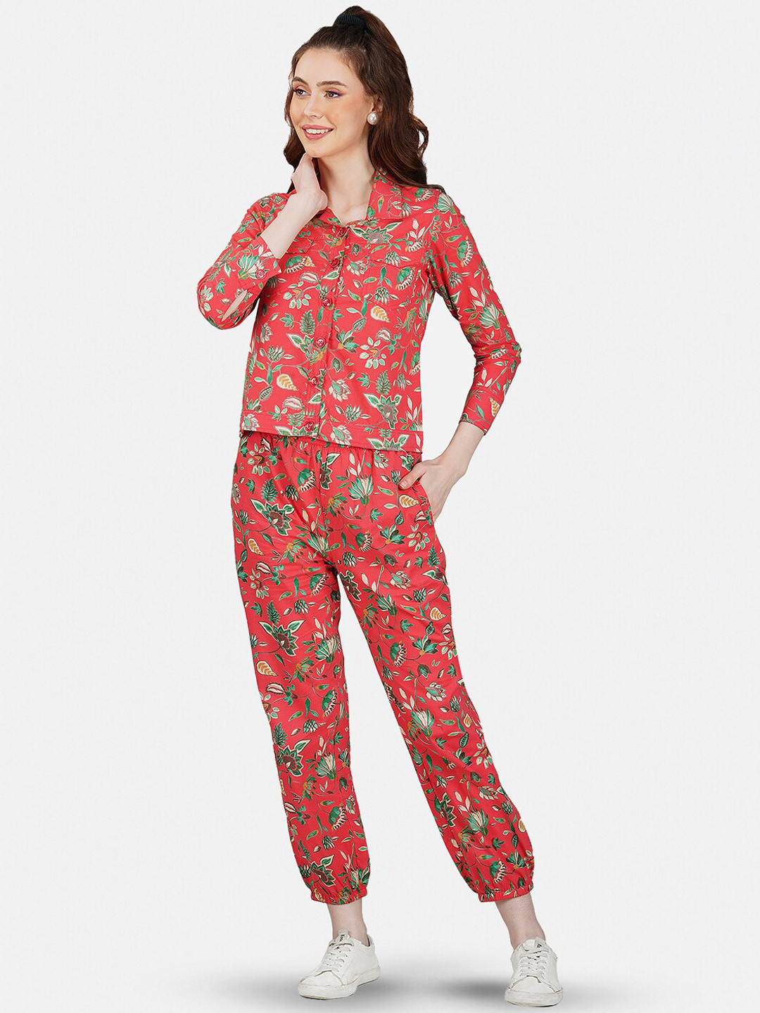 GULAB CHAND TRENDS Printed Pure Cotton Shirt & Trousers Co-Ords