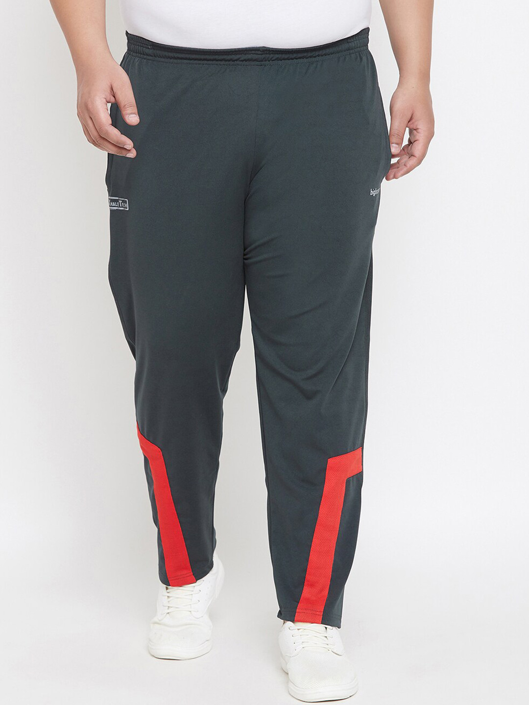 bigbanana Men Teal Plus Size Mid-Rise Track Pants