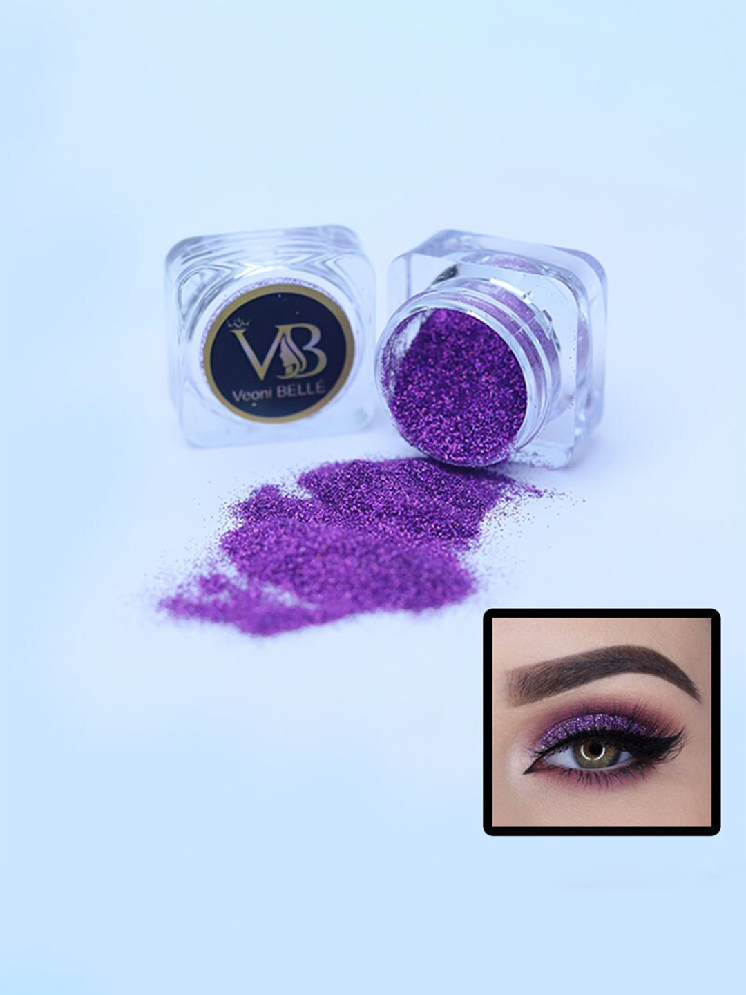 Veoni BELLE HD Holographic Glitter Superfine Eyeshadow - 5gm - Violet Purple 10