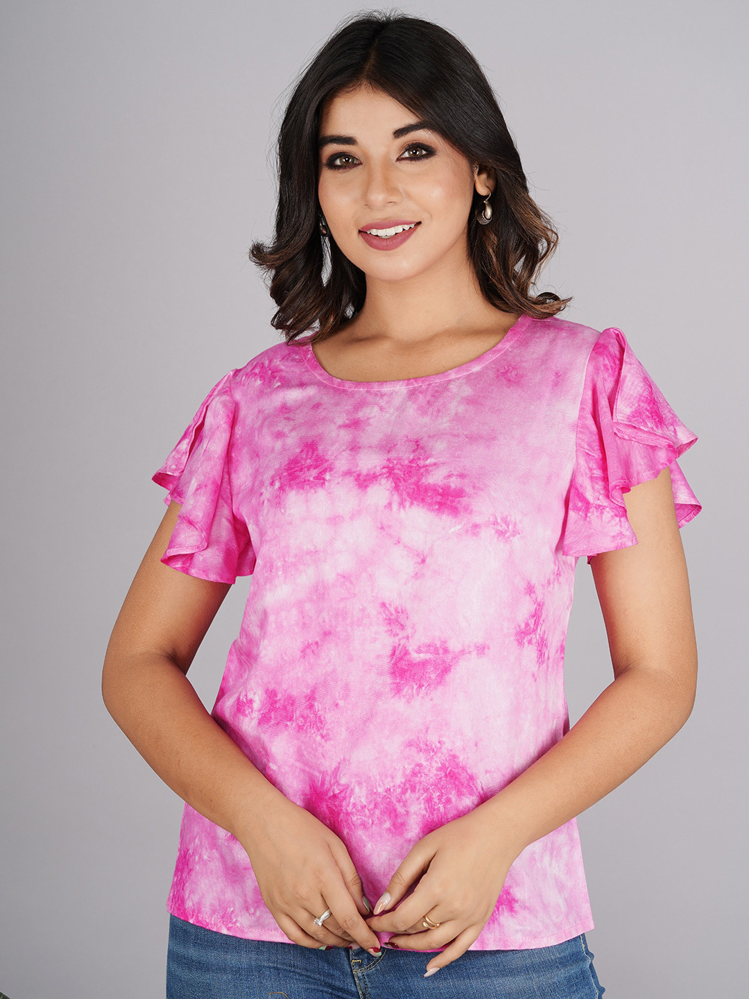 Bachuu Flutter Sleeves Tie and Dye Top