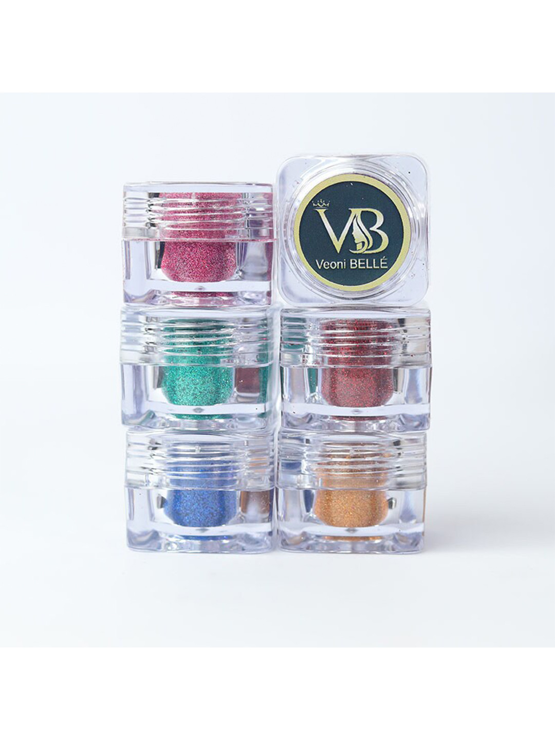 Veoni BELLE Set of 6 HD Holographic Superfine Glitter Eyeshadow - 5 g each