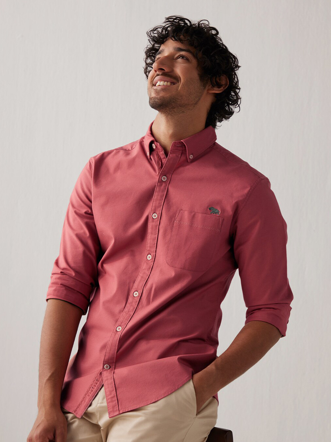 Andamen Oxford Button-Down Collar Cotton Casual Shirt