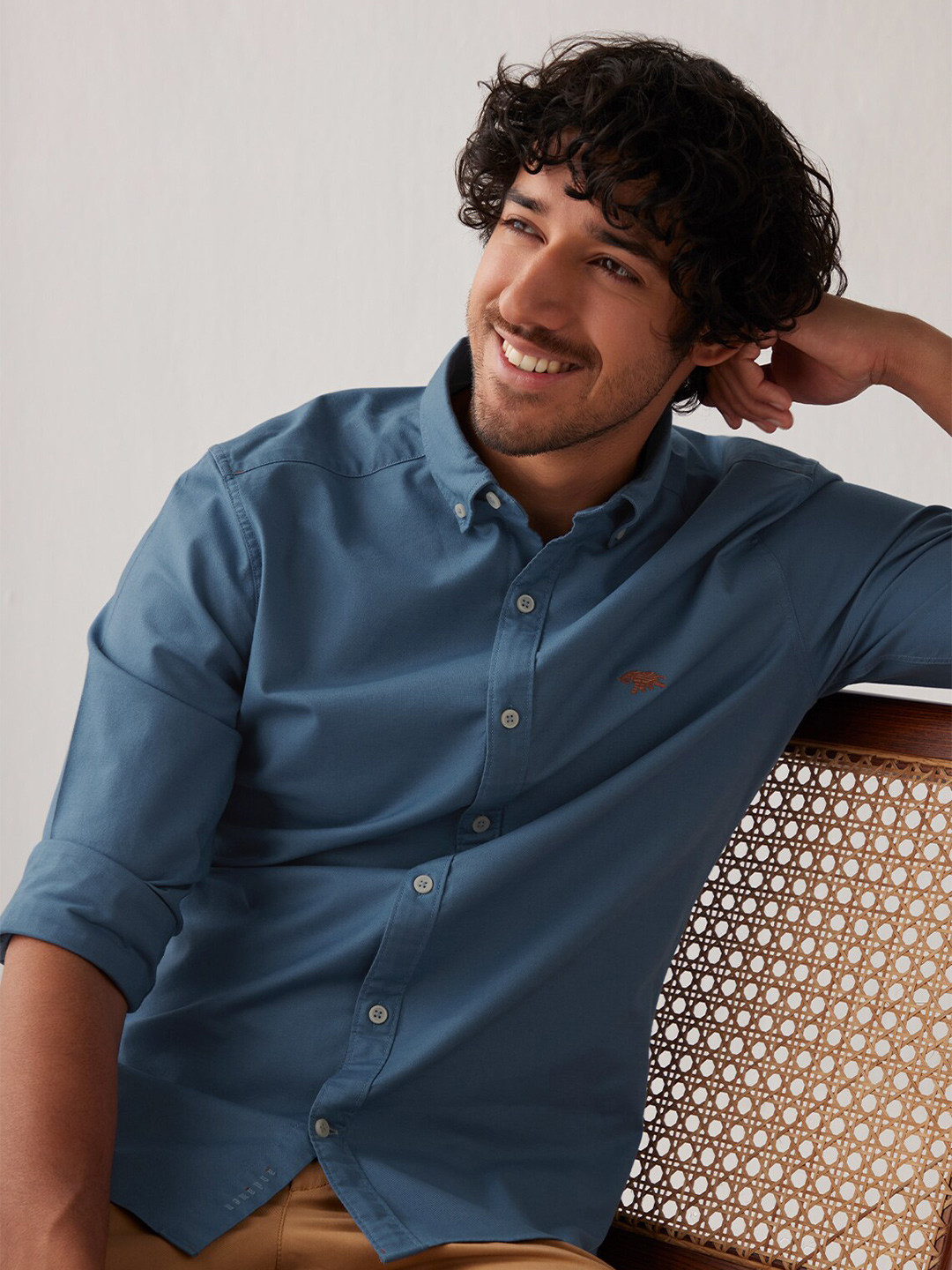 Andamen Oxford Button-Down Collar Slim Fit Cotton Casual Shirt