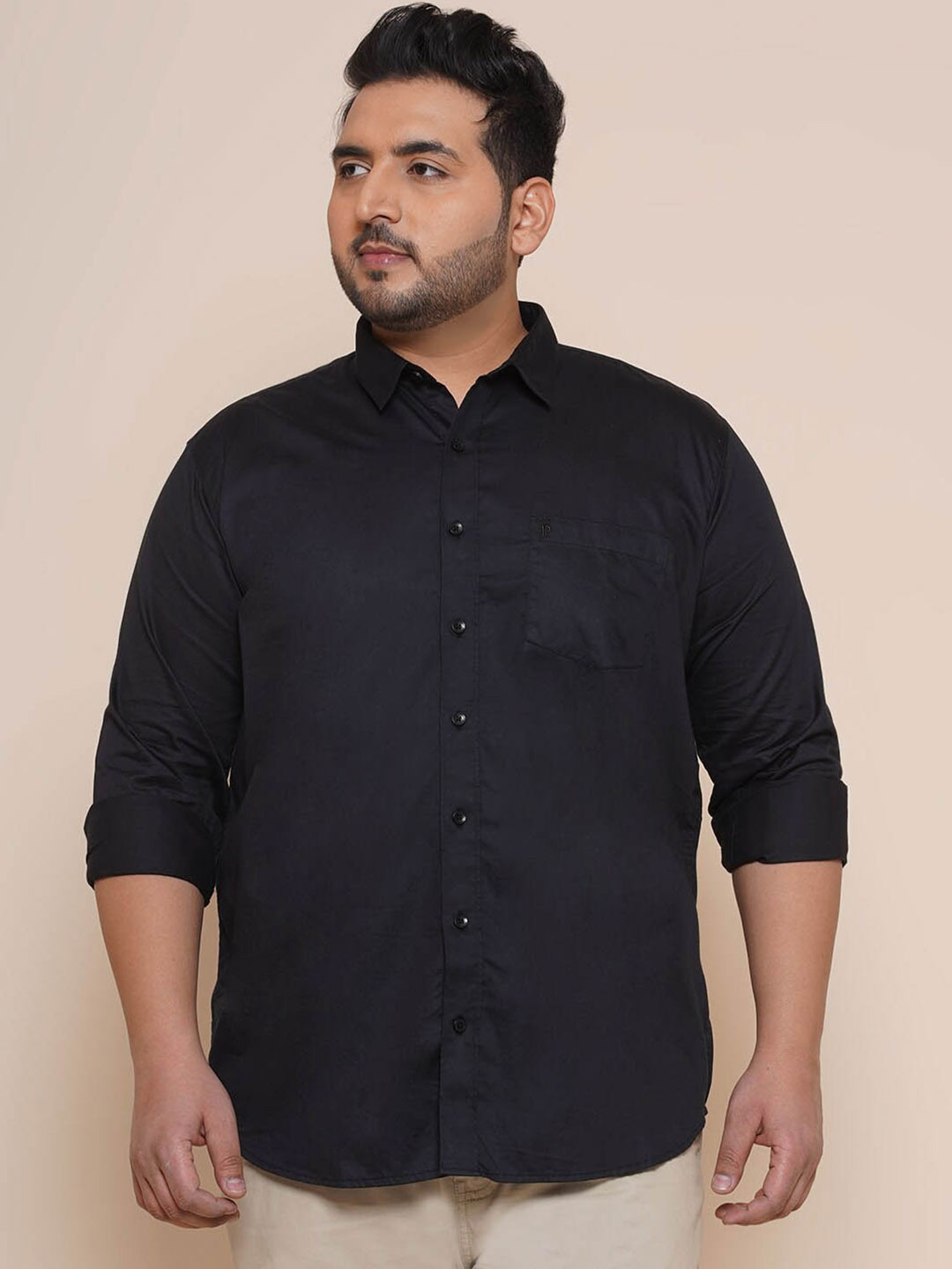 John Pride Plus Size Casual Satin Shirt