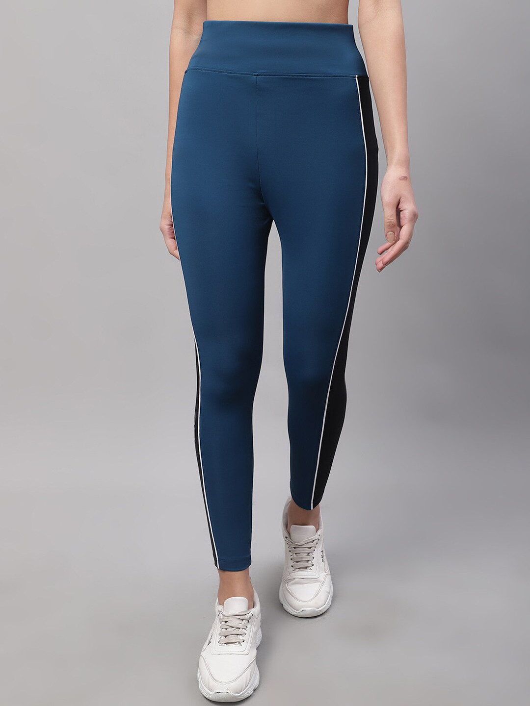 PERFKT-U Women Colourblocked Stretchable Anti Odour Ankle-Length Tights