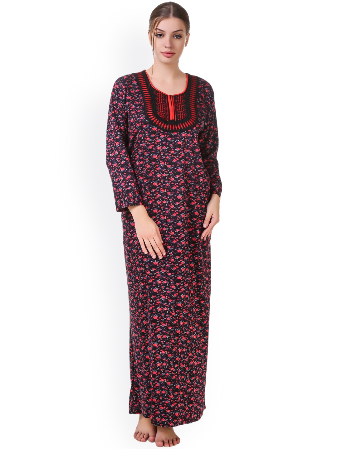 SHREE BALAJI MAXI Women's Woolen front open full sleeve Nighty /Night Gown /Nightwear/Nightdress