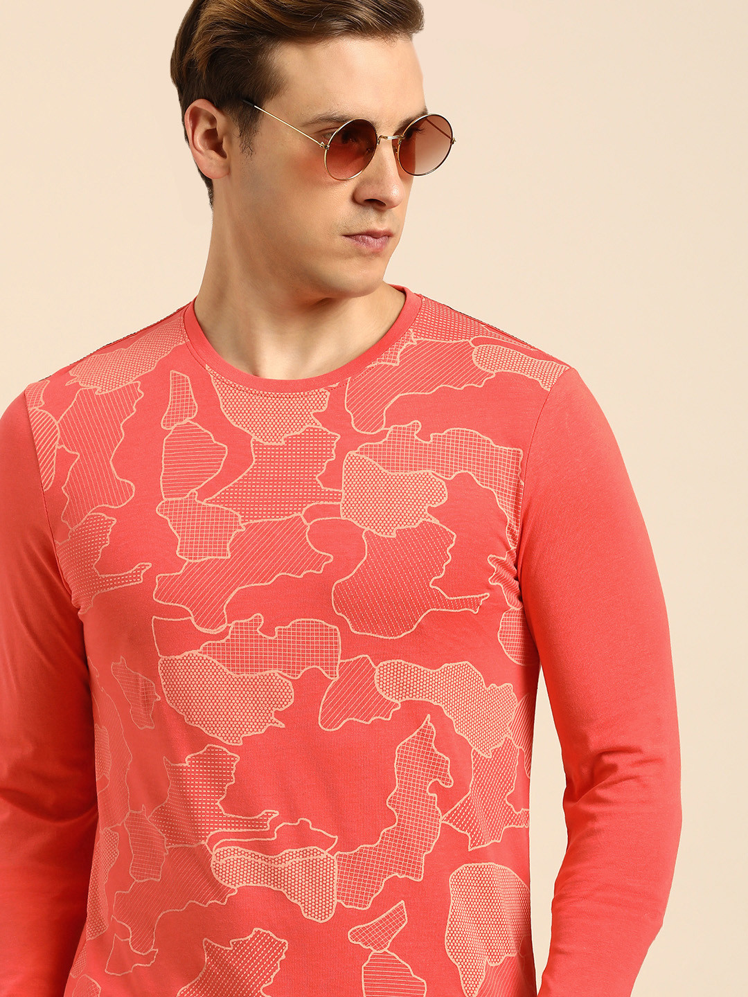 Being Human Abstract Printed Pure Cotton T-shirt