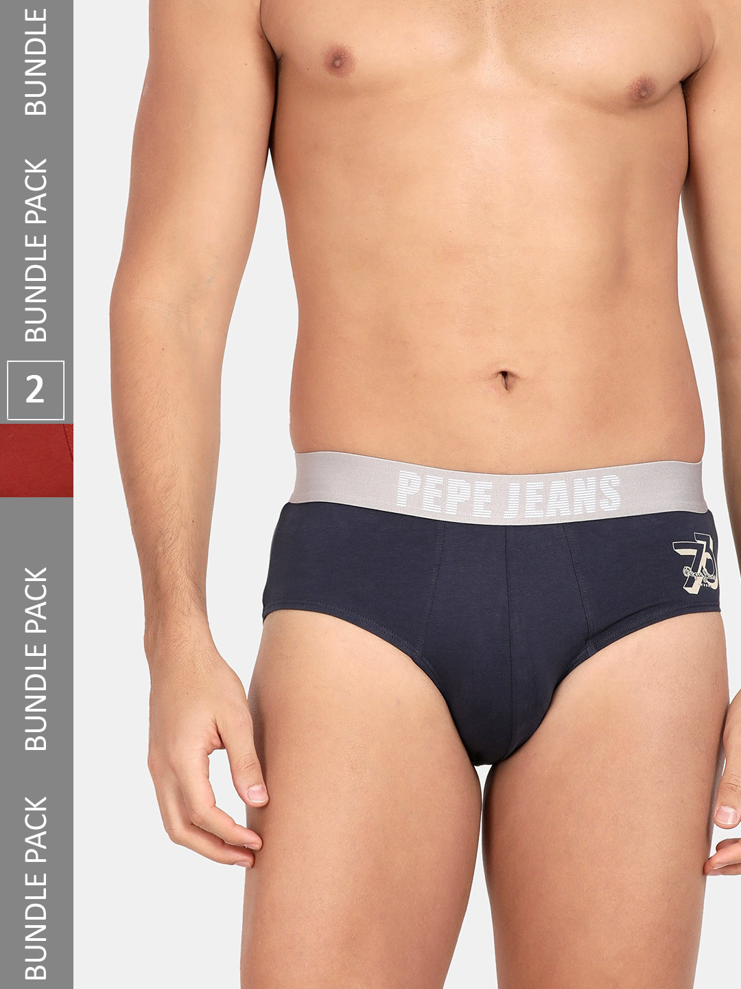 Pepe Jeans Men Pack Of 2 Cotton Basic Briefs