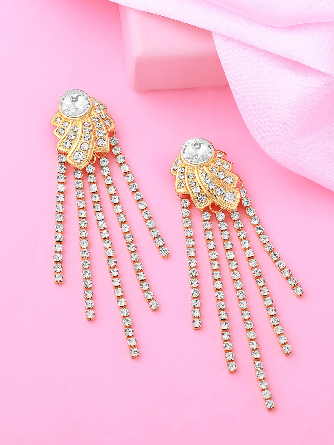 Estele Gold-Plated Contemtorary Drop Earrings