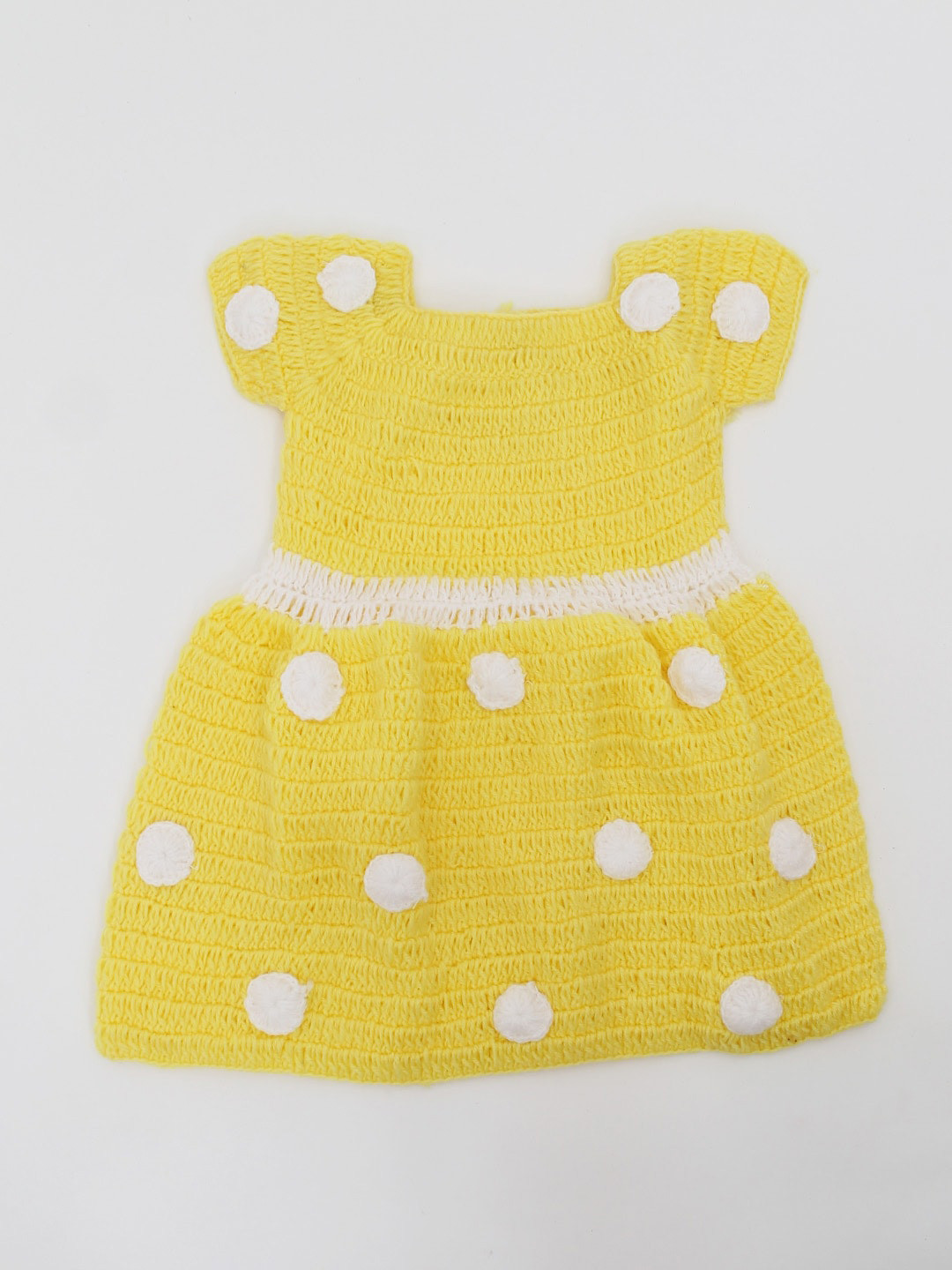 Woonie Girls Polka Pattern Crochet Acrylic Dress