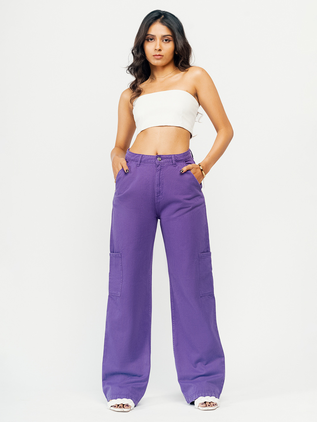 FREAKINS Women Bootcut High-Rise Pure Cotton Jeans