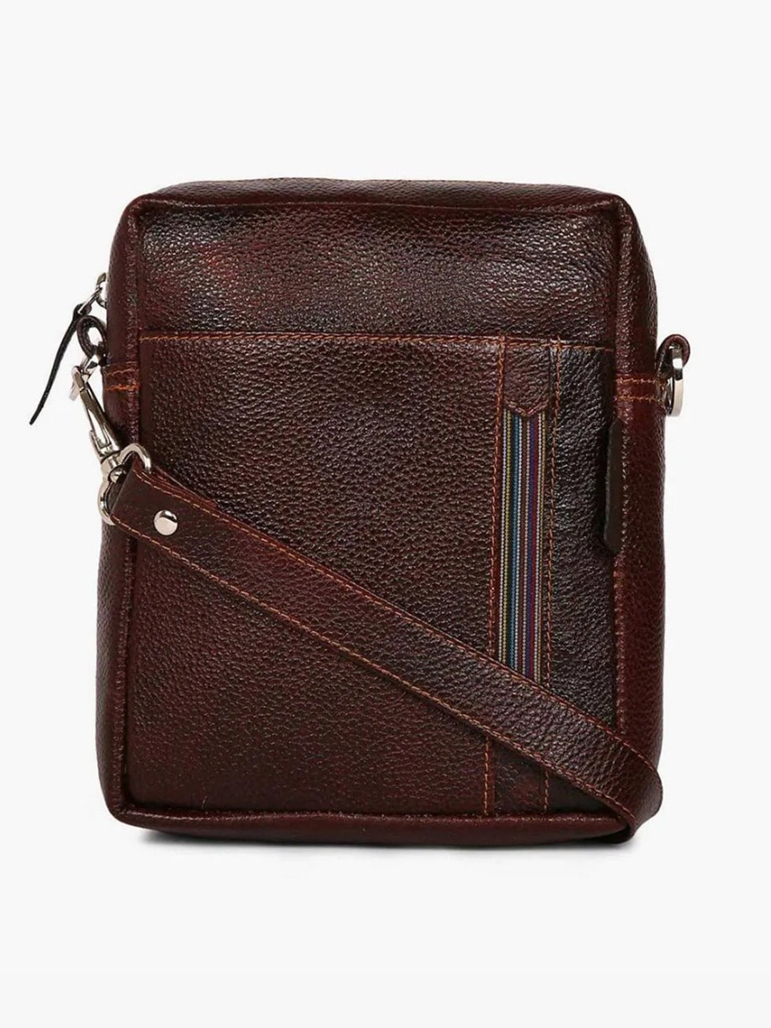 Tortoise Leather Structured Sling Bag