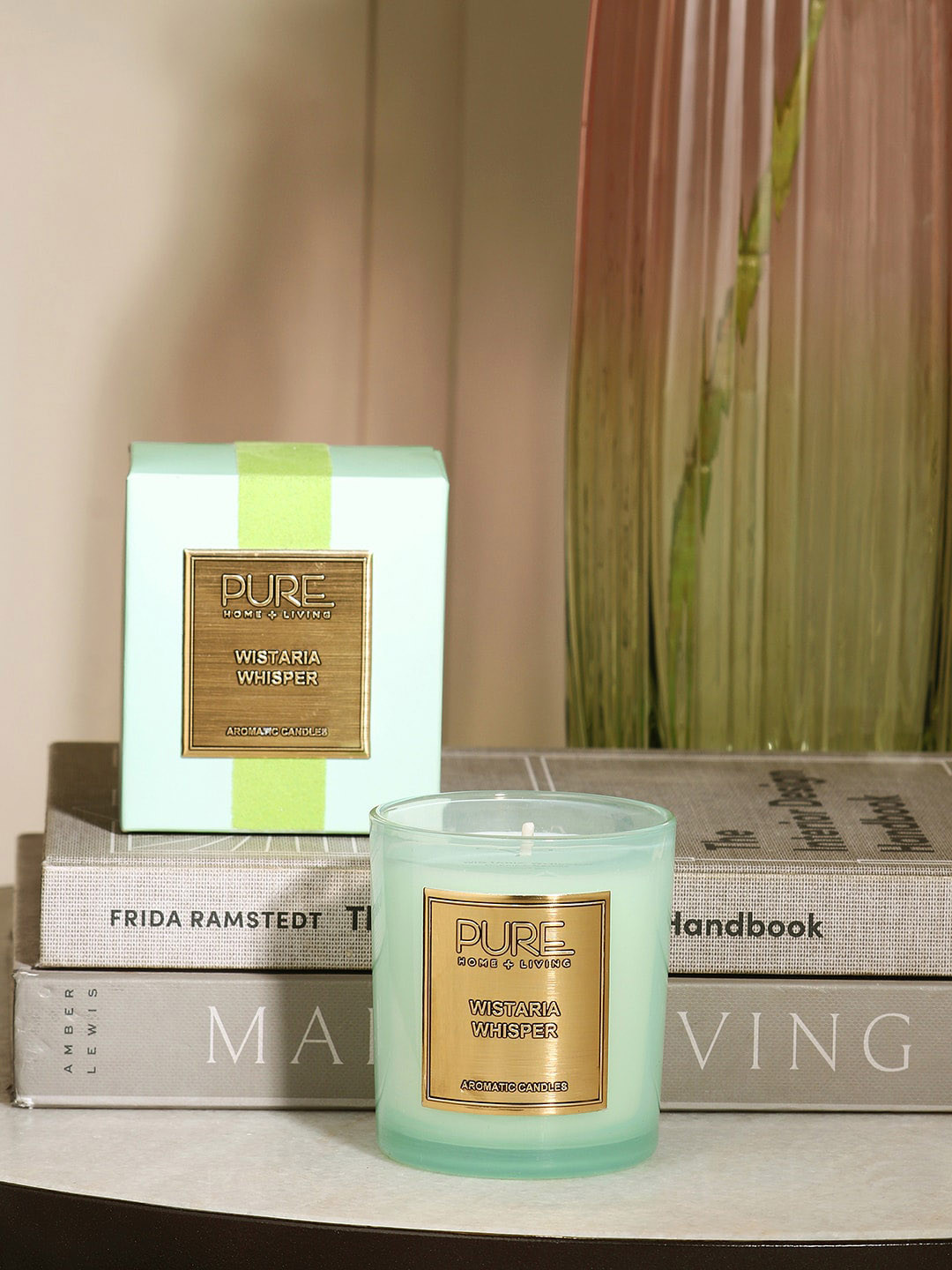 Pure Home and Living Wistaria Whisper Green Scented Glass Candle - Small