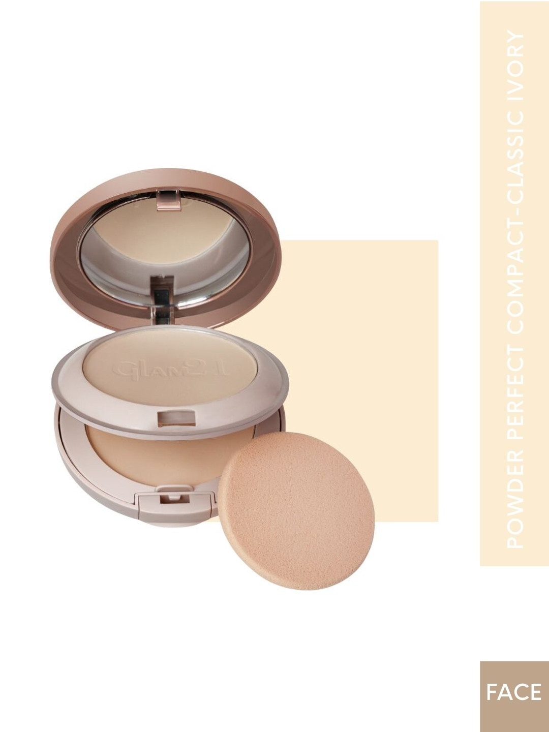 GLAM21 Powder Perfect Complexion 2-In-1 Sweatproof Matte Finish Compact Powder 24 g- Classic Ivory 02