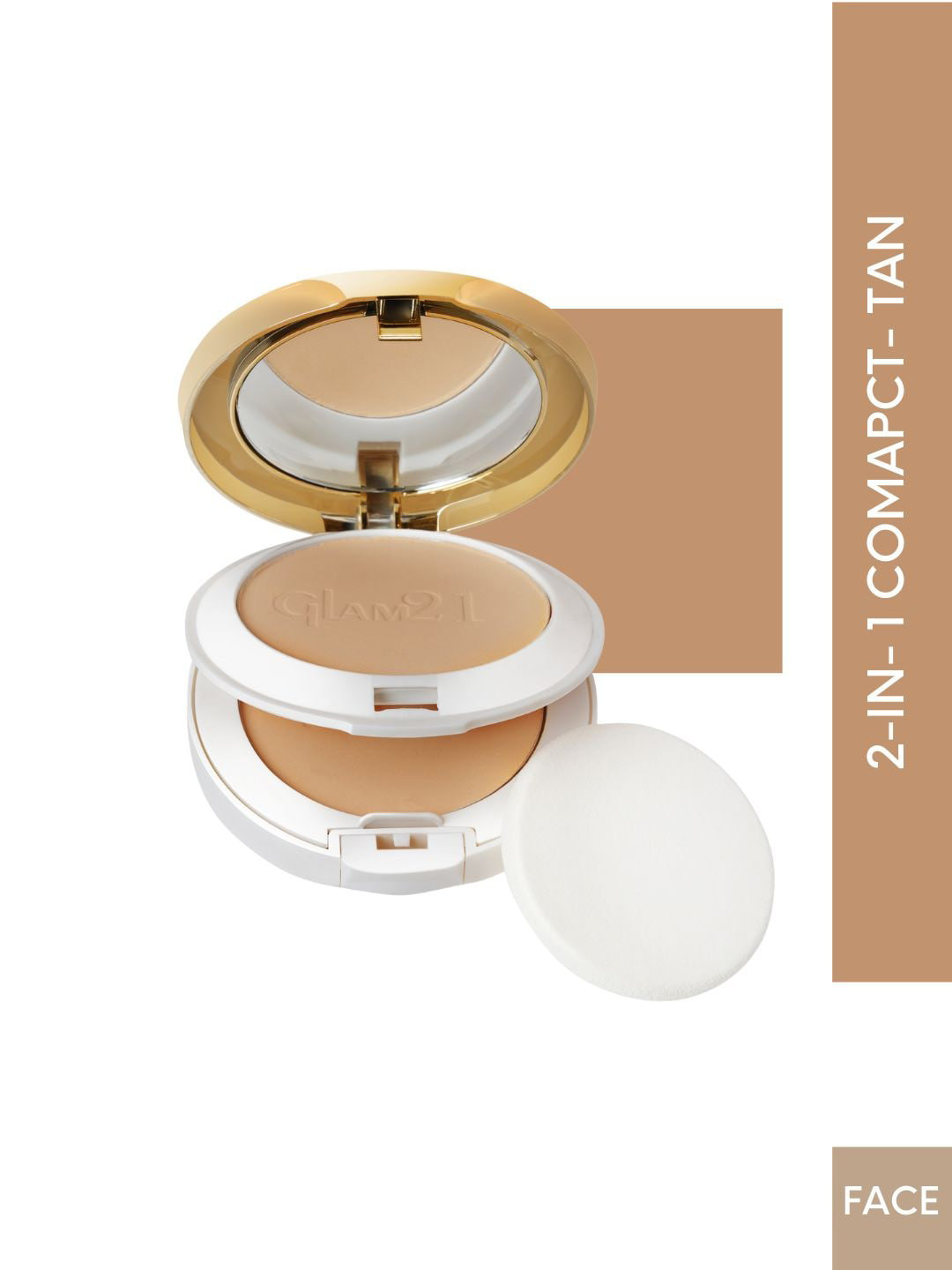 GLAM21 Natural Essence Oil-Control 2-In-1 Long Lasting With Vitamin-E Compact Powder 20 g - Tan