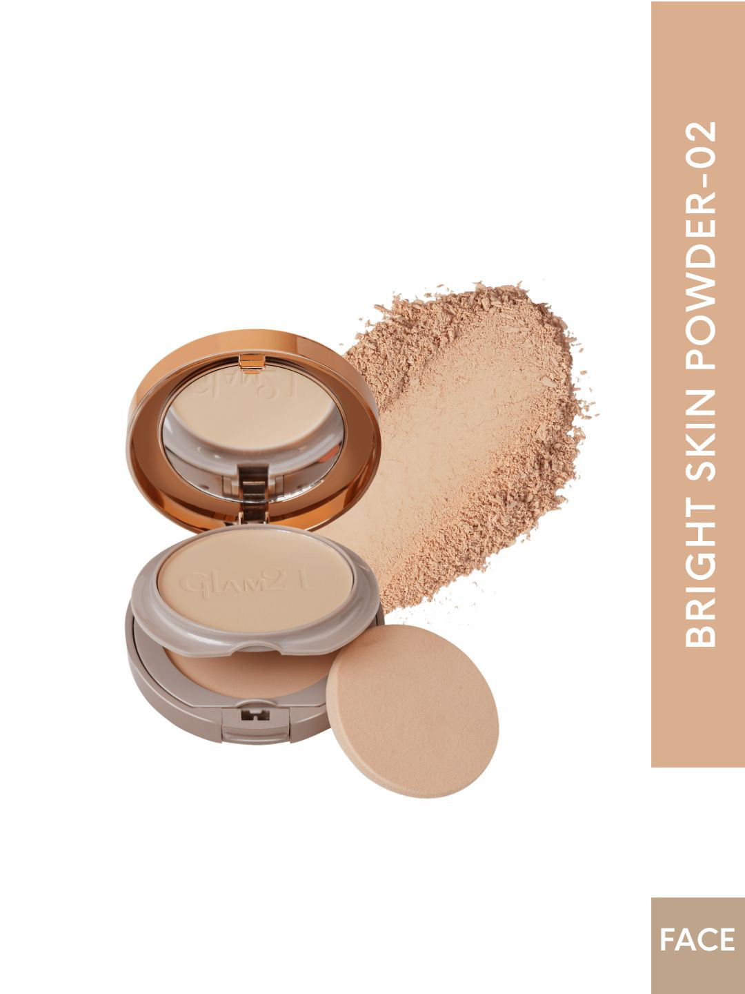 GLAM21 Duo Finish 2-In-1 Smooth Satin Texture Compact Powder 18 gm - Natural Beige 02
