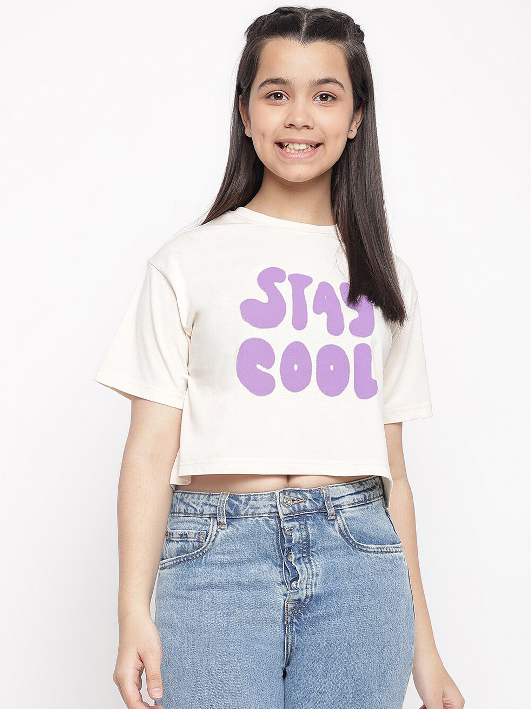 Lil Tomatoes Typography Printed Boxy Crop Top