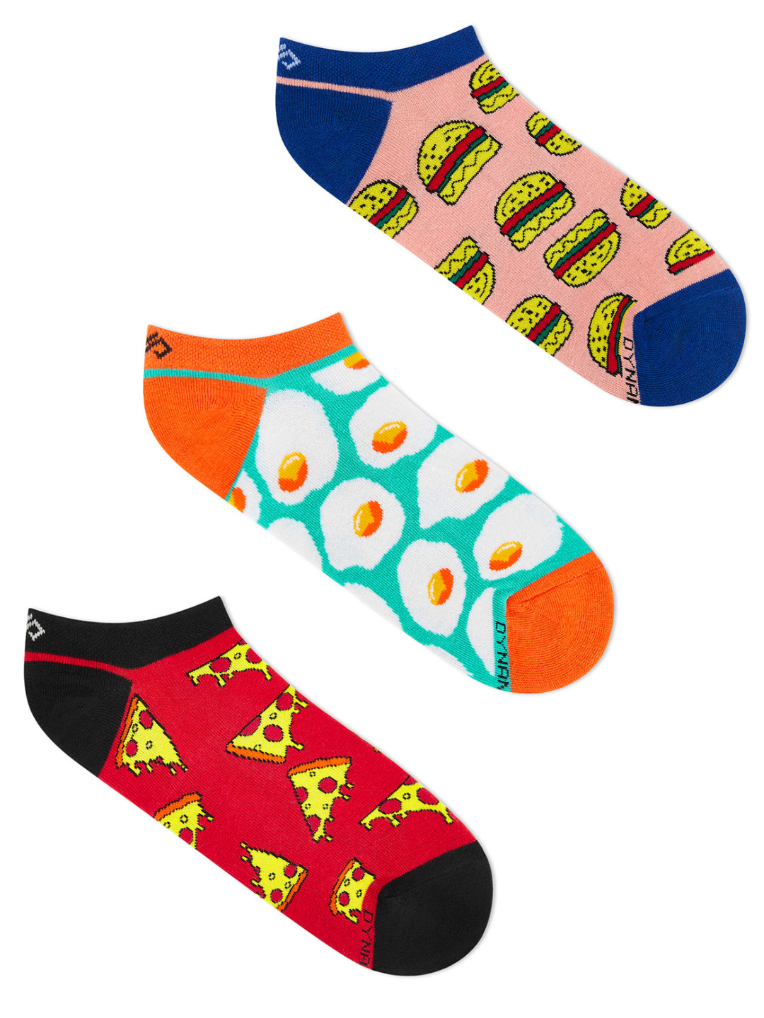 Dynamocks Pack Of 3 Patterned Comfort Band Ankle-Length Socks