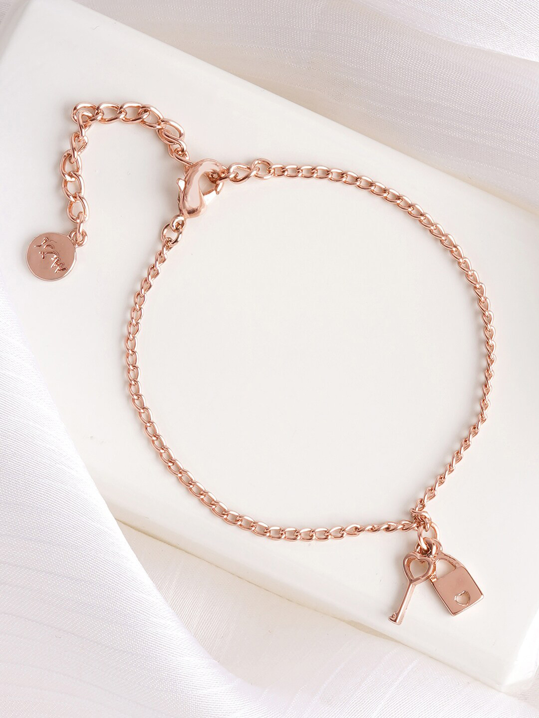 JOKER & WITCH Rose Gold Plated Love Lock Bracelet Charm