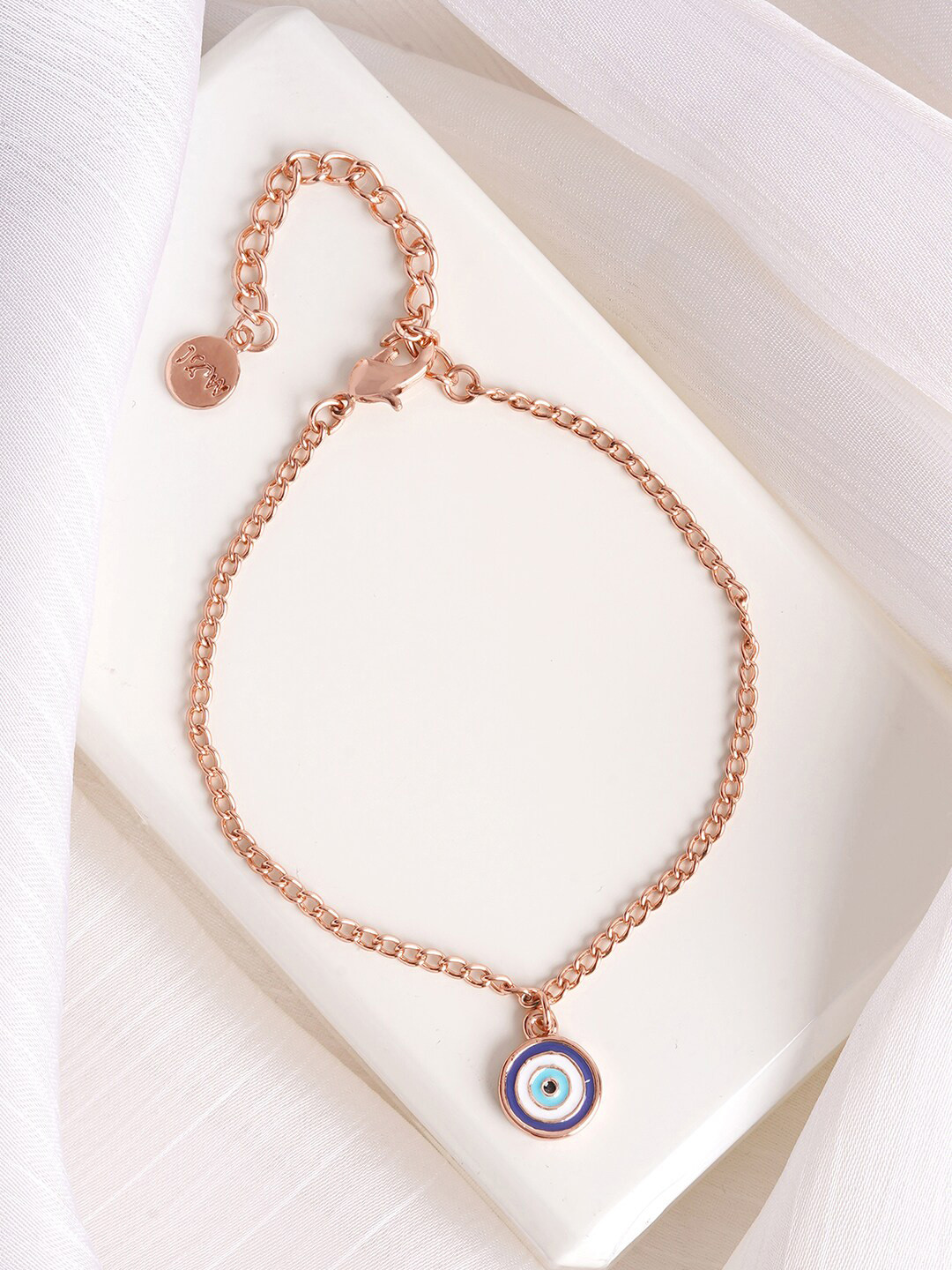 JOKER & WITCH Rose Gold-Plated Evil Eye Charm Bracelet