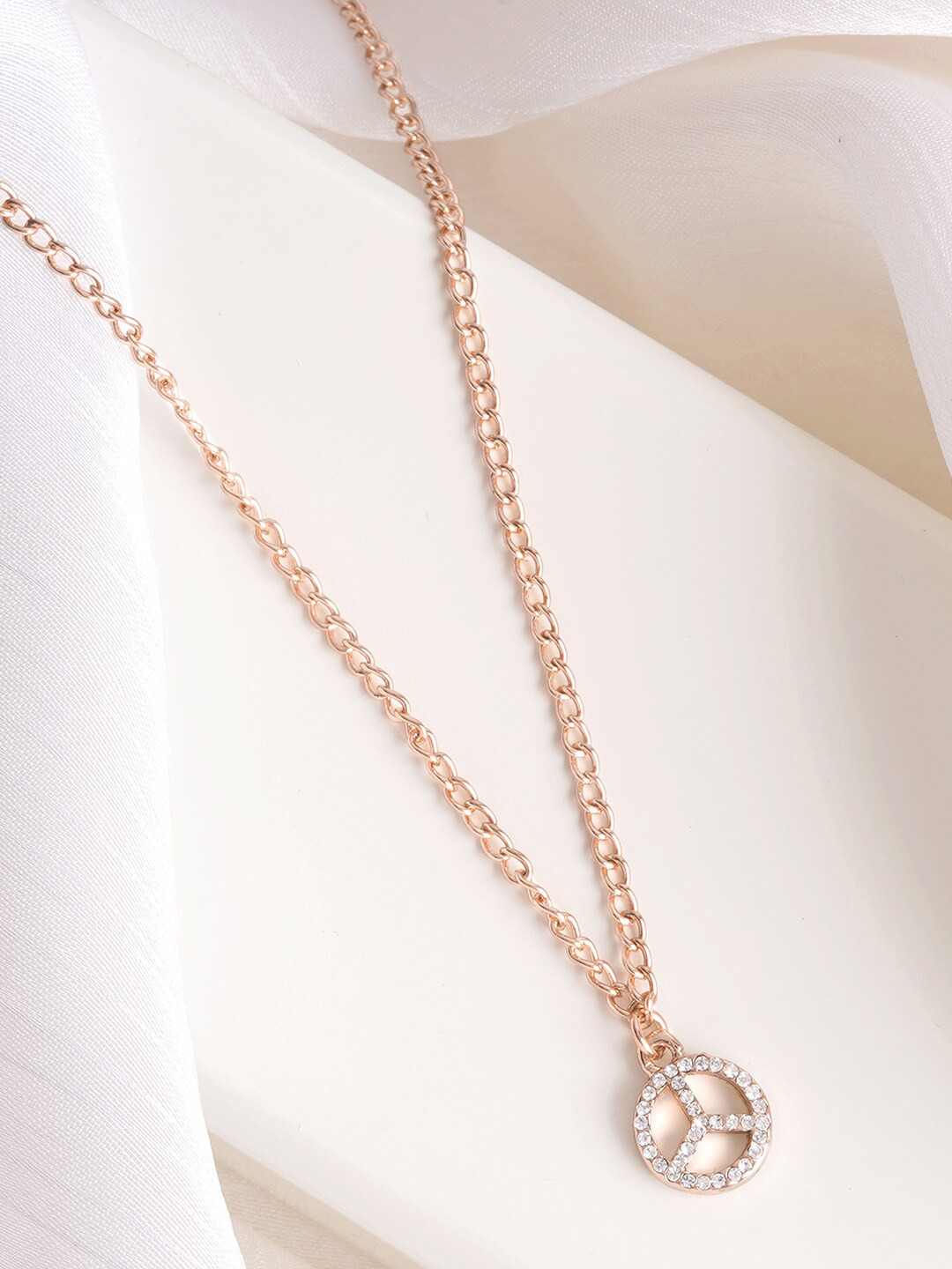 JOKER & WITCH Rose Gold-Plated Peace Charm Chain