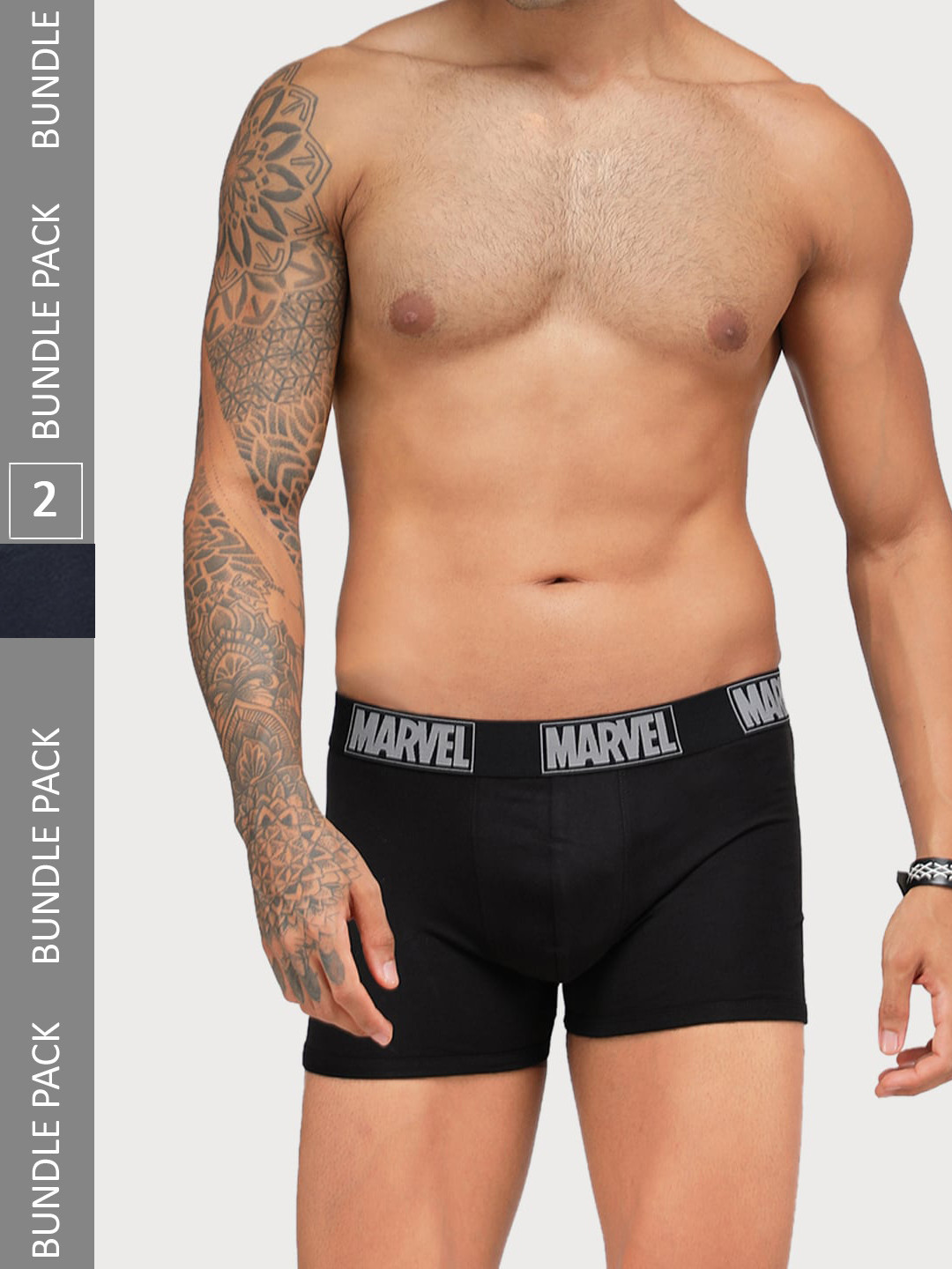 Zoiro Pack Of 2 Logo Printed Detail Ultra Comfort Super Combed Cotton Trunks