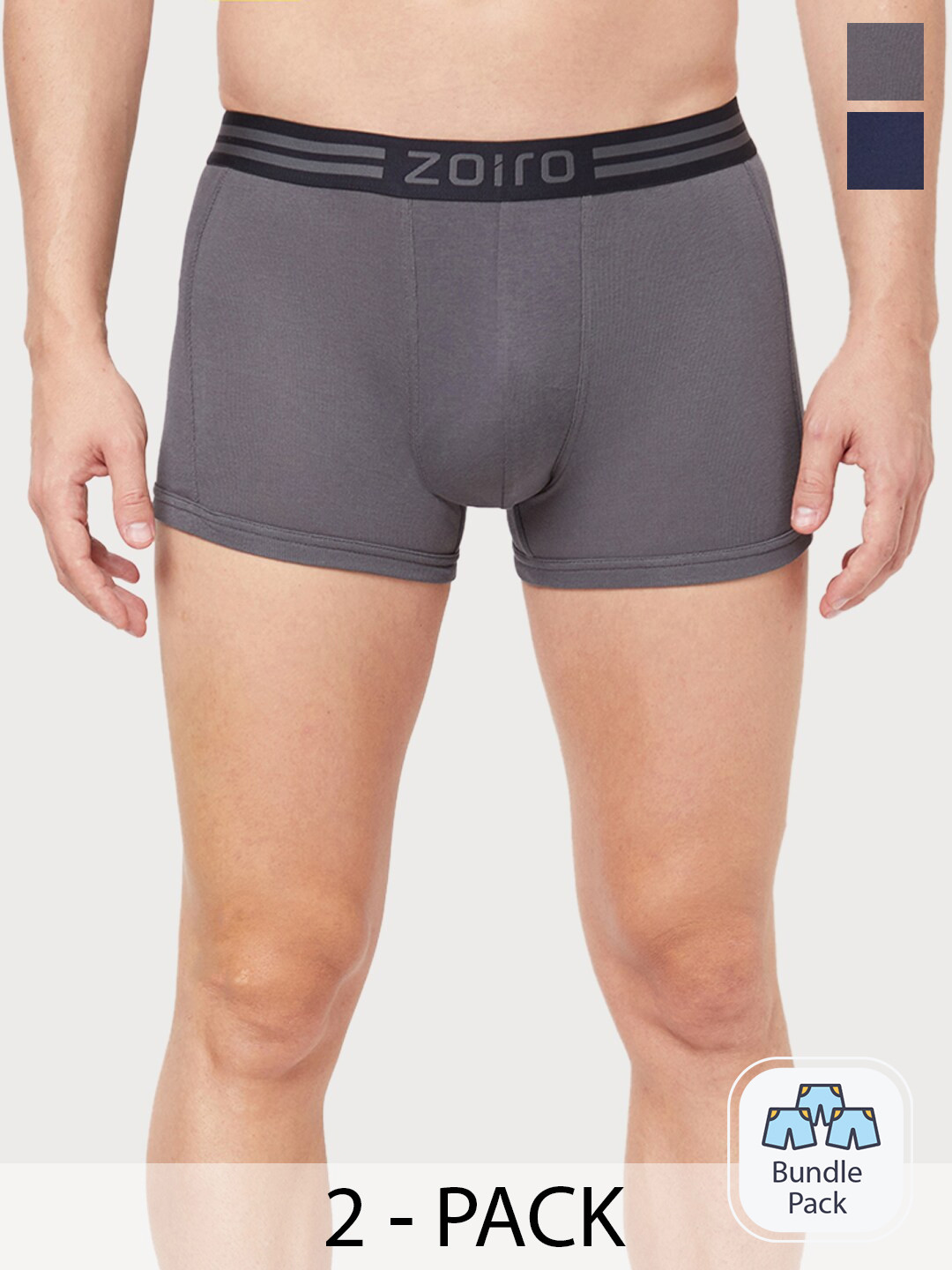 Zoiro Pack of 2 Anti-Piling Silicon Finish Outer Elastic Trunks