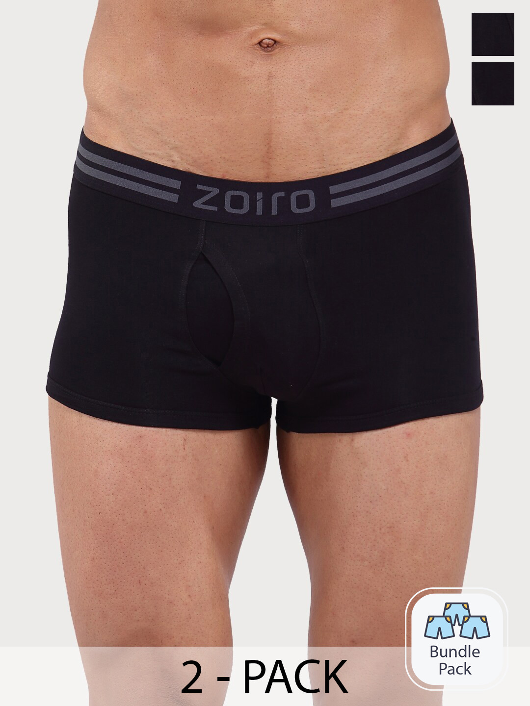 Zoiro Men Pack Of 2 Anti pilling Soft Feel Outer Elastic Trunks