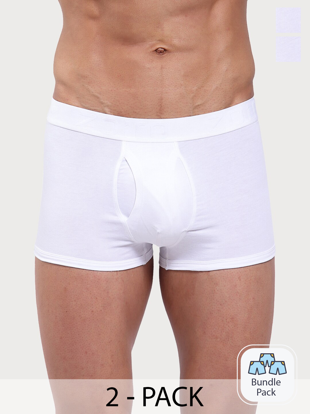 Zoiro Pack Of 2 Anti Pilling Bio wash Stretchable Outer Elastic Trunks