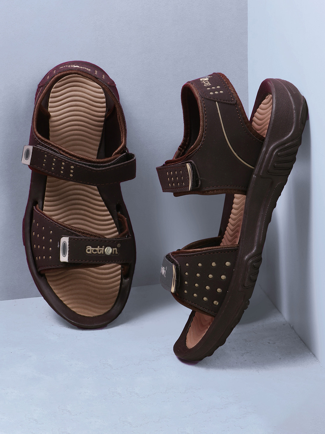 Action Plus Men Solid Velcro Closure Sports Sandals