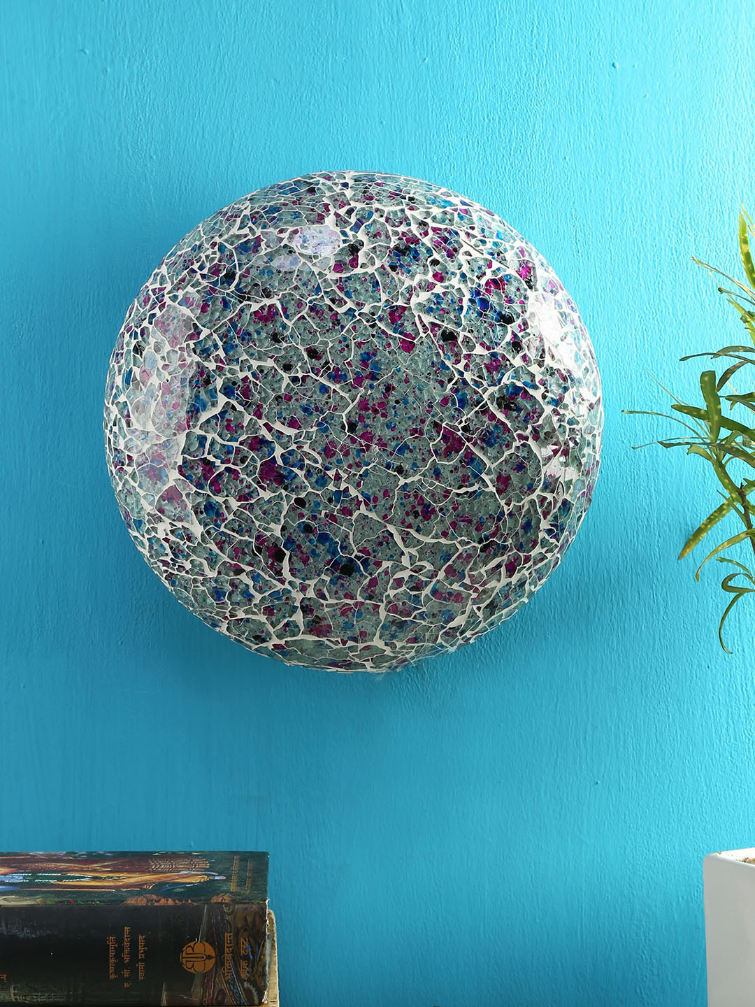 Devansh Glass Mosaic Flush Mounted Lamp