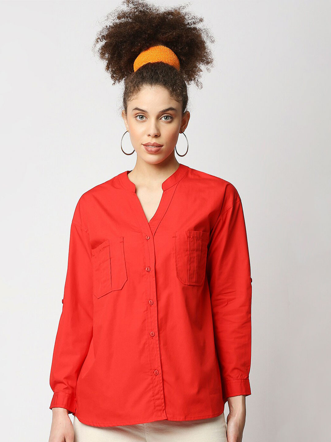 Remanika Comfort Roll-Up Sleeves Pure Cotton Casual Shirt