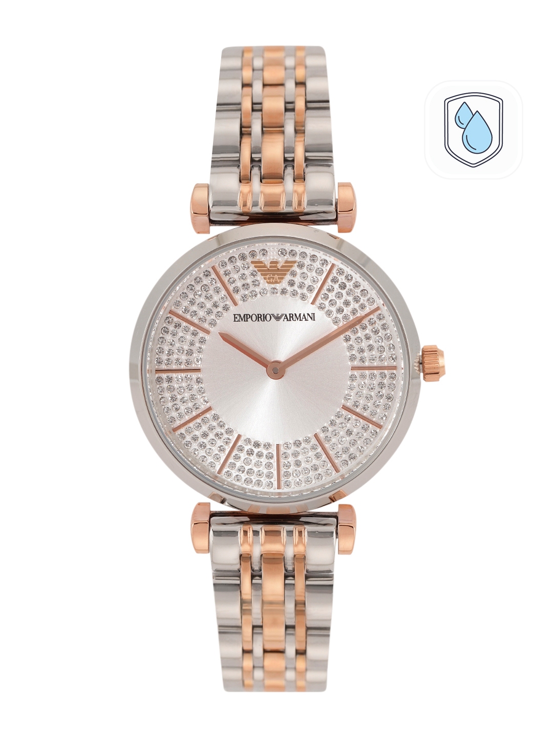 Buy Emporio Armani Women Embellished Dial Stainless Steel