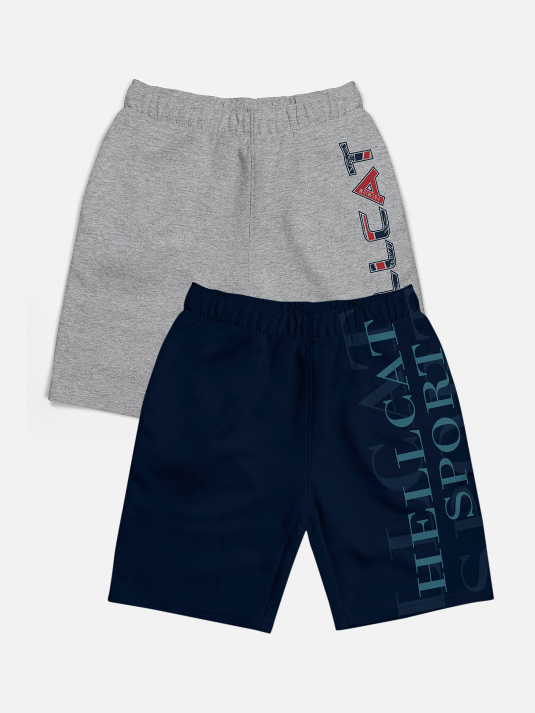 HELLCAT Boys Pack of 2 Typography Printed Shorts