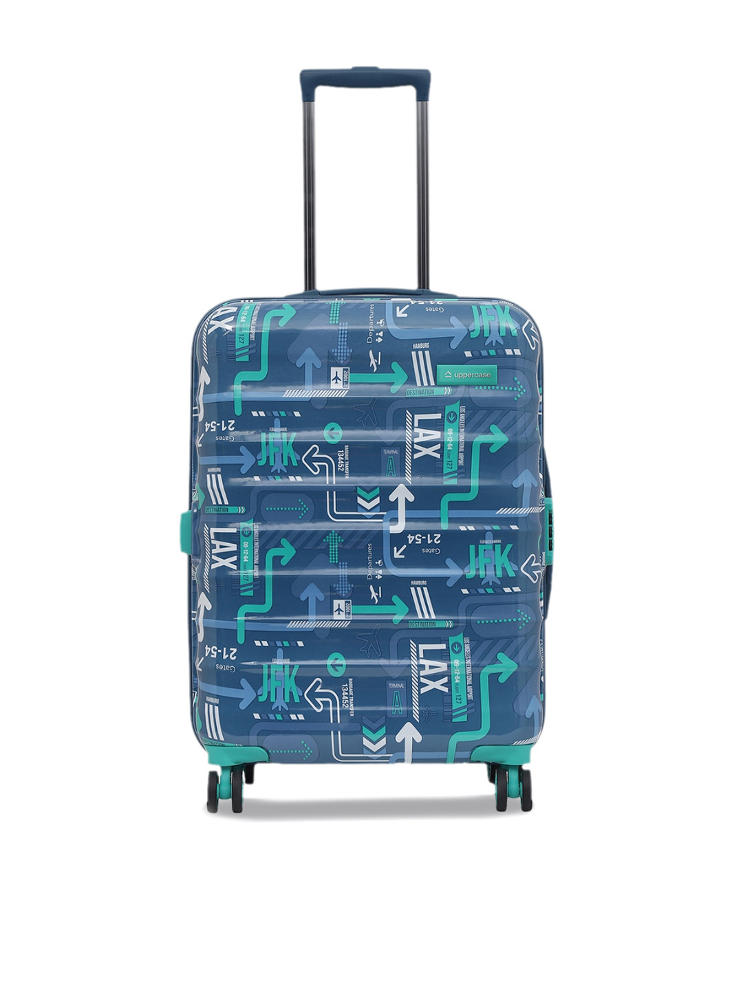 uppercase JFK Printed Hard-Sided Medium Trolley Bag