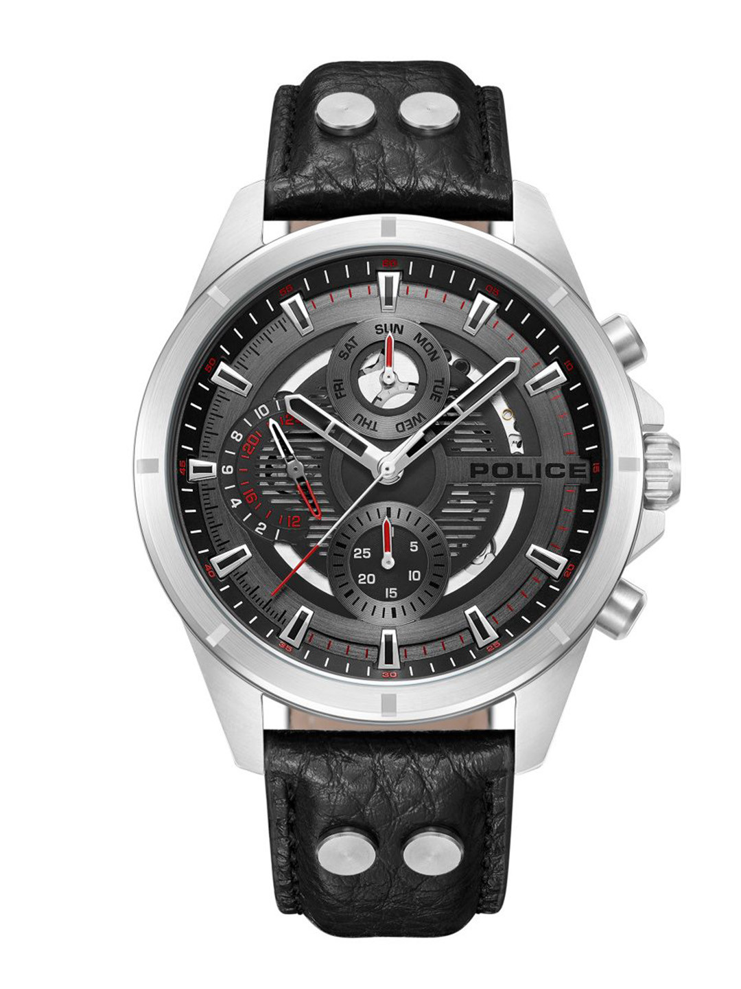 Police Men Leather Straps Analogue Watch PLPEWJF0004601