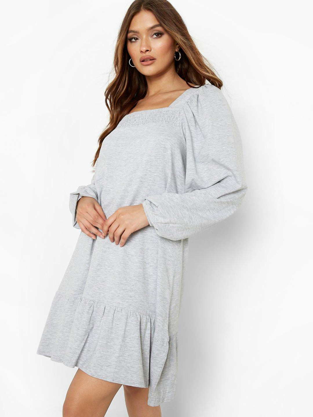 Boohoo Square Neck A-Line Mini Dress