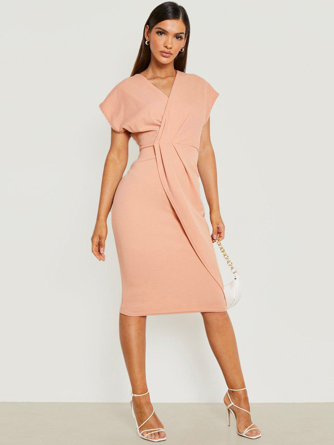 Boohoo Wrap Front Dress