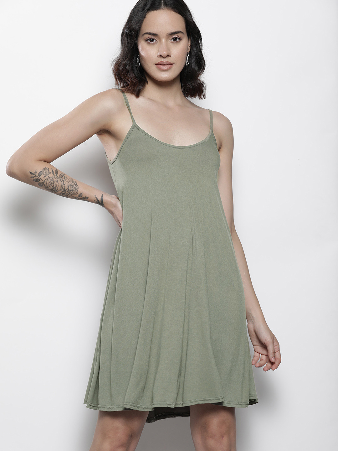 Boohoo Solid A-Line Dress