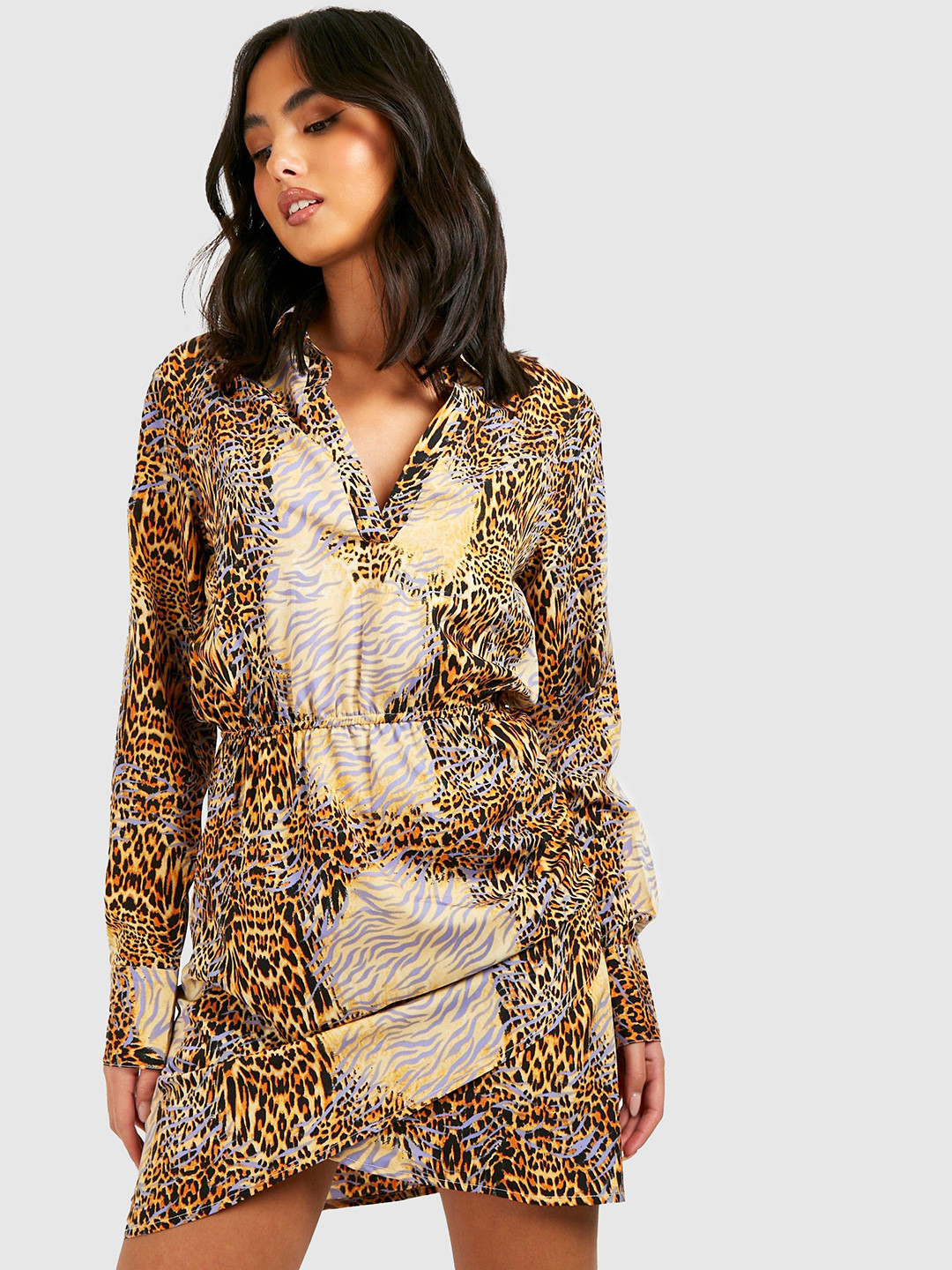 Boohoo Animal Print Mini Dress