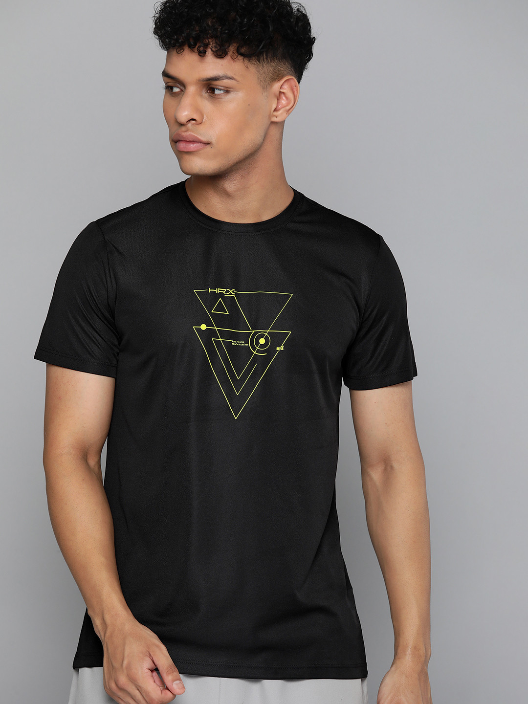 HRX by Hrithik Roshan Antimicrobial Finish Rapid-Dry Brand Logo Printed Running T-shirt