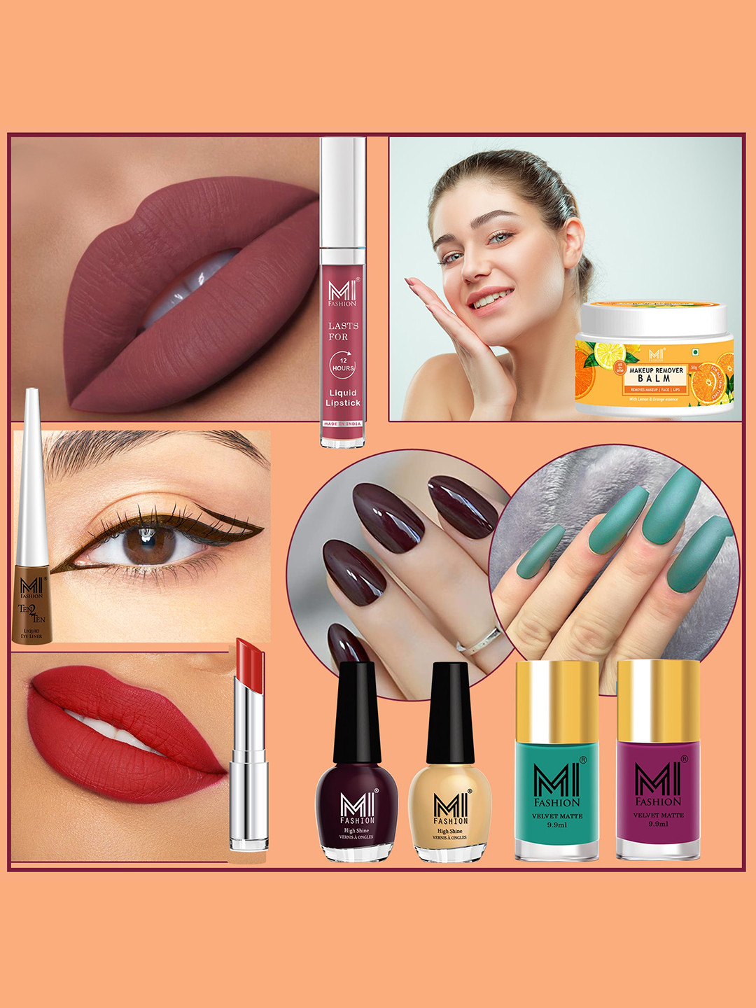 MI FASHION 8 Pcs Premium Makeup Gift Set - Combo B176