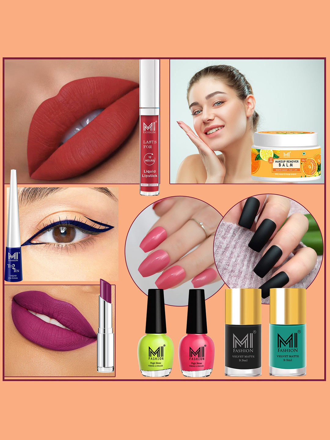 MI FASHION 8 Pcs Premium Makeup Gift Set - Combo B237