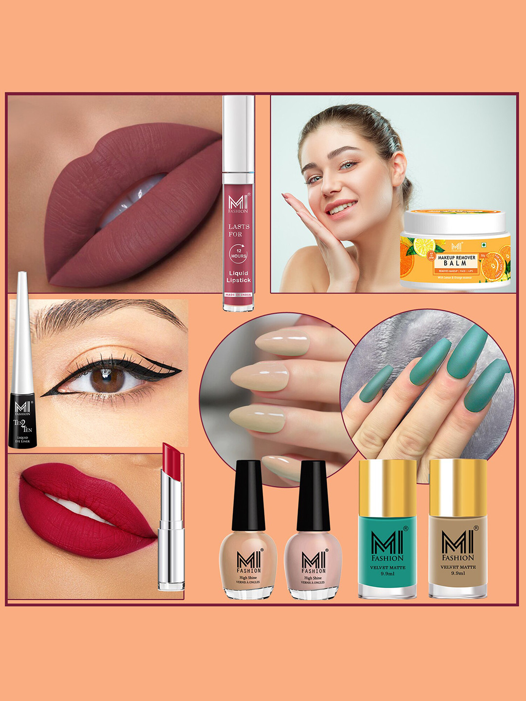 MI FASHION 8 Pcs Premium Makeup Gift Set - Combo B197